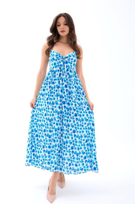 Gemustertes Midikleid mit Bindeband - Image 6