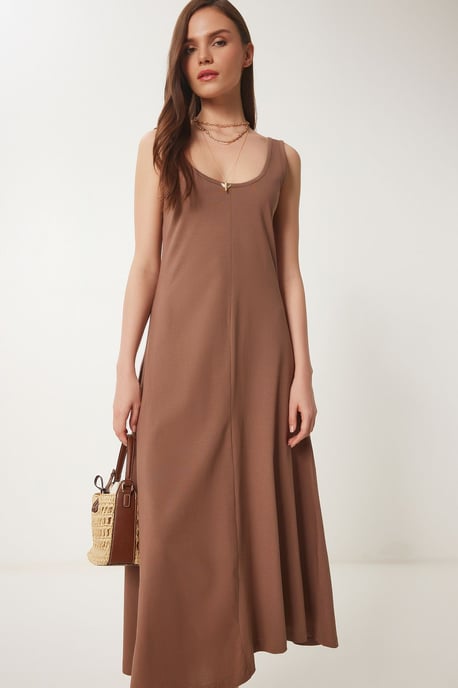 U-Kragen Midi Kleid - Image 3