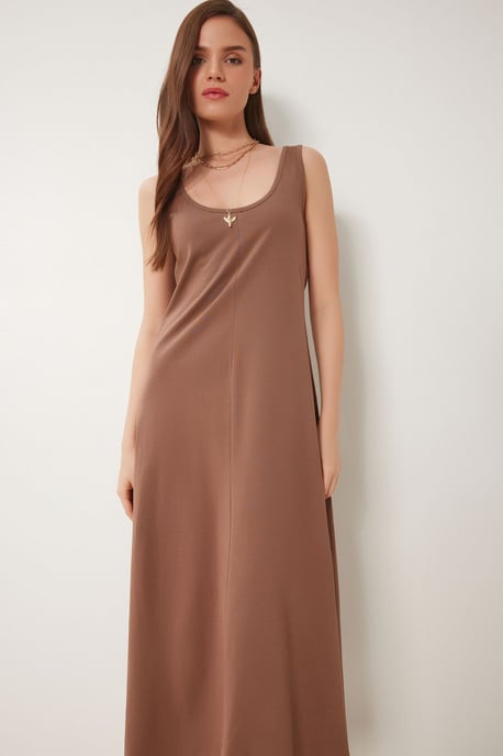 U-Kragen Midi Kleid - Image 4