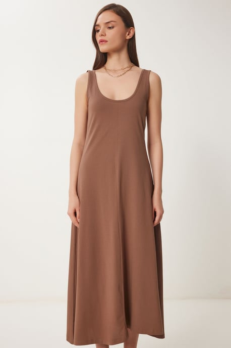U-Kragen Midi Kleid - Image 5