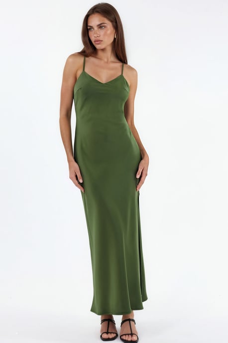 Satin-Midi-Kleid - Image 1
