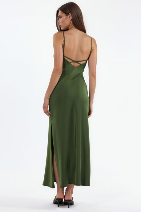 Satin-Midi-Kleid - Image 3