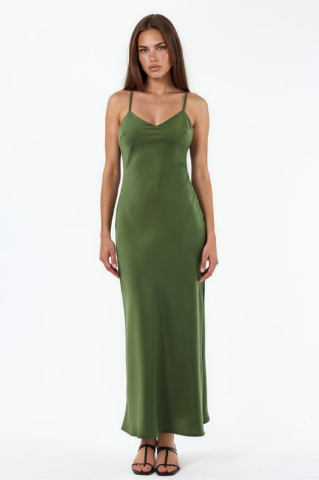 Satin-Midi-Kleid - Image 6