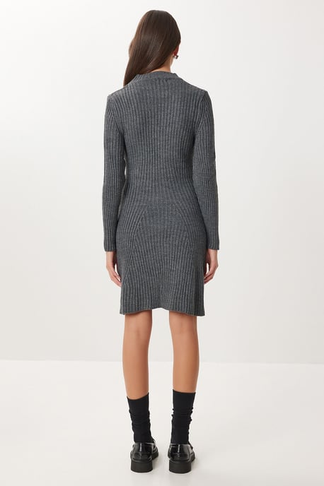 Geripptes A-Linien Strick-Minikleid - Image 4