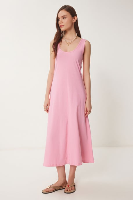 U-Kragen Midi Kleid - Image 2