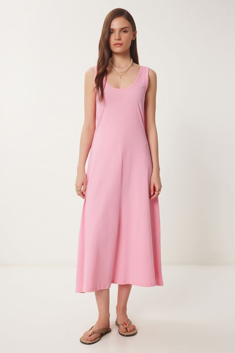 U-Kragen Midi Kleid - Image 3