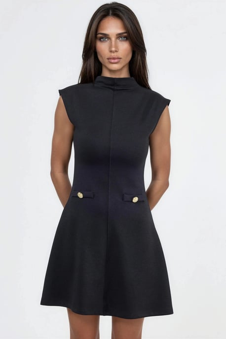 Mini-Kleid mit Stehkragen und Taschen-Details - Image 6