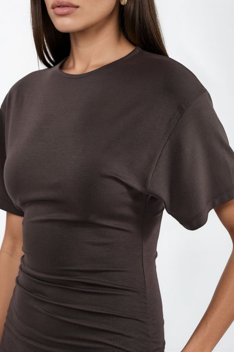 Mini-T-Shirt-Kleid mit Drapierung und Rundhalsausschnitt - Image 2