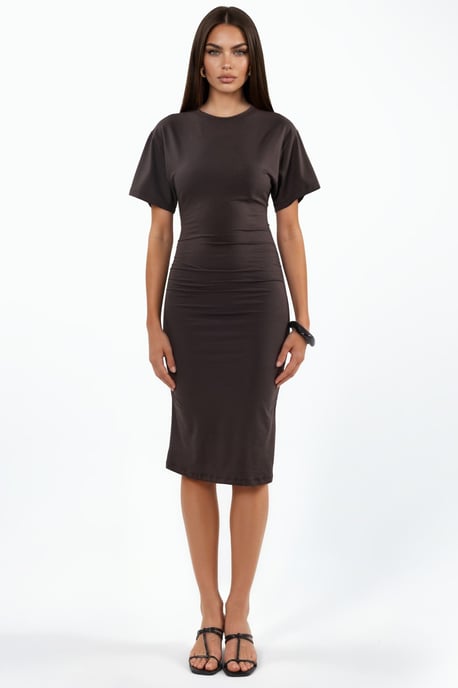 Mini-T-Shirt-Kleid mit Drapierung und Rundhalsausschnitt - Image 5