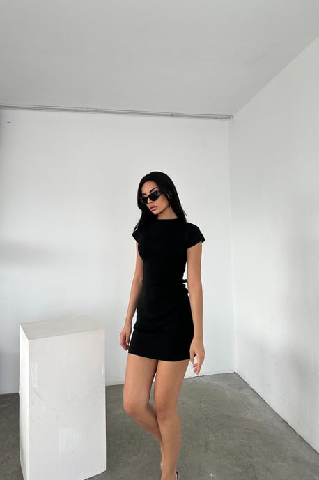 Mixray Basic Mini-Strickkleid - Schwarz - Image 3