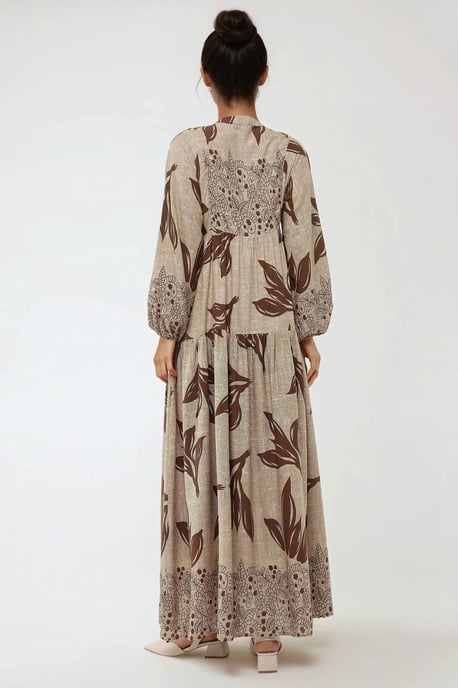 Bedrucktes Langarm-Viskose-Maxi-Kleid - Image 5
