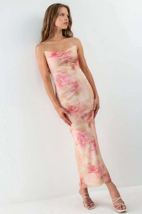 Halsausschnitt gemustertes Maxikleid - Image 4