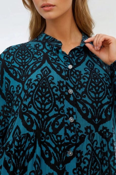 Komfortables gemustertes Maxikleid mit V-Ausschnitt - Image 6