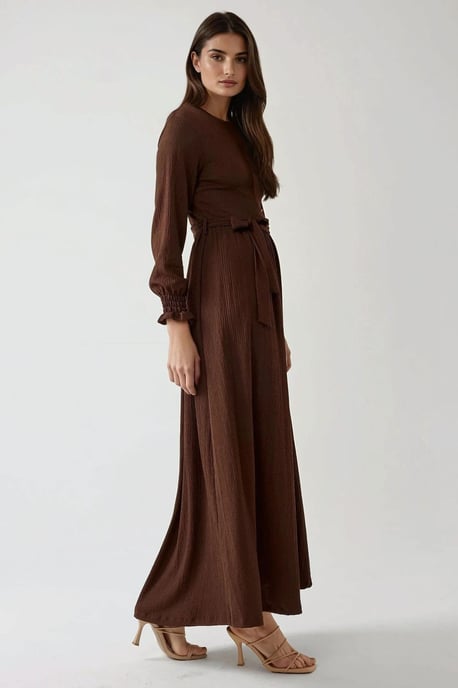 Strukturiertes Maxikleid mit Rundhalsausschnitt - Image 3