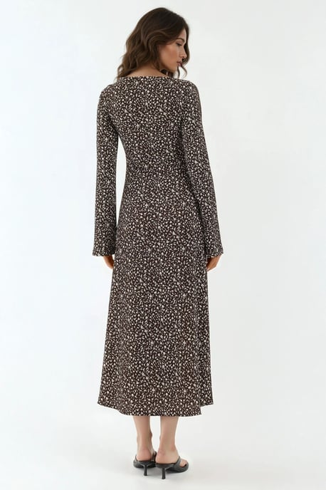 Elegantes Blumentop mit V-Ausschnitt im Bodycon-Stil maxi Kleid - Image 5