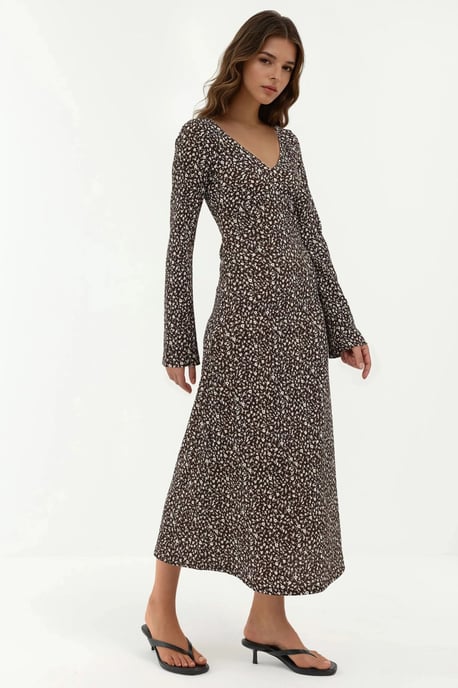 Elegantes Blumentop mit V-Ausschnitt im Bodycon-Stil maxi Kleid - Image 6