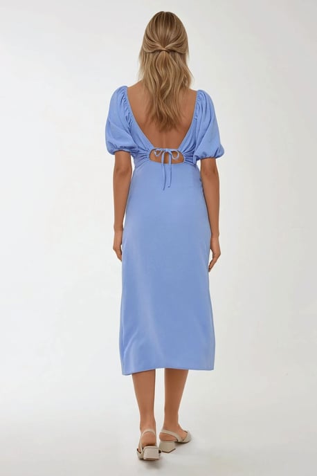 Schmal geschnittenes Maxikleid mit Herzkragen - Image 2