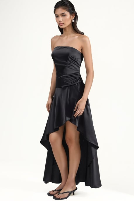Trägerloses Kleid mit Rüschen-Detail - Image 2
