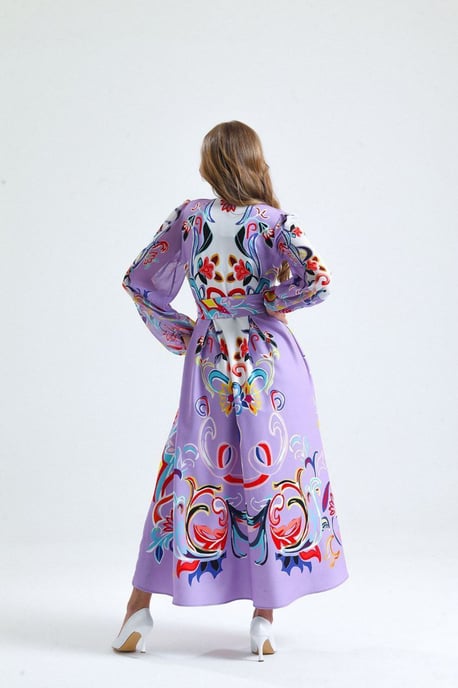 Maxikleid mit floralem Druck im A-Linien-Schnitt - Image 2