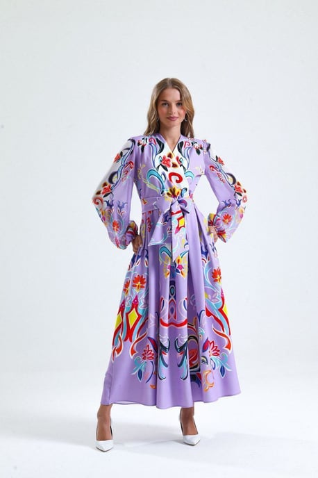 Maxikleid mit floralem Druck im A-Linien-Schnitt - Image 3