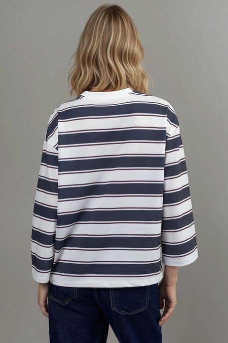 Gestreiftes Rundhals Langarm-T-Shirt - Image 6