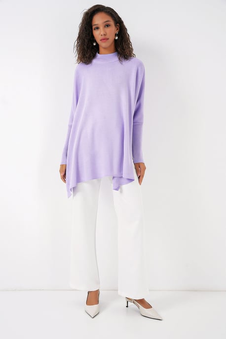 Oversized Halbsteher-Langarm-Strickpullover - Image 2