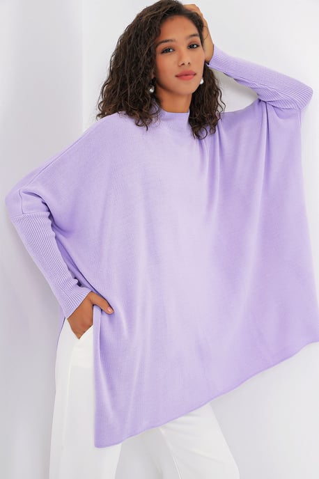Oversized Halbsteher-Langarm-Strickpullover - Image 3