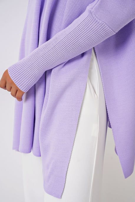 Oversized Halbsteher-Langarm-Strickpullover - Image 4