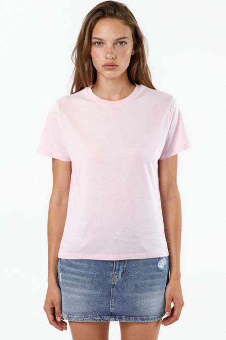 Schlichtes Rundhalsausschnitt Baumwoll-T-Shirt - Image 5