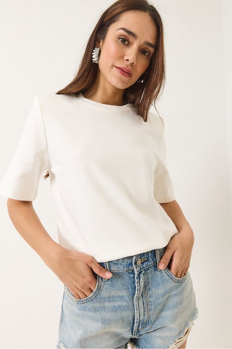 Gepolstertes Rundhals-T-Shirt - Image 6