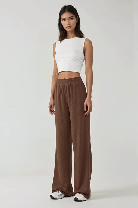 Weite leg Textur Strickhosen - Image 3