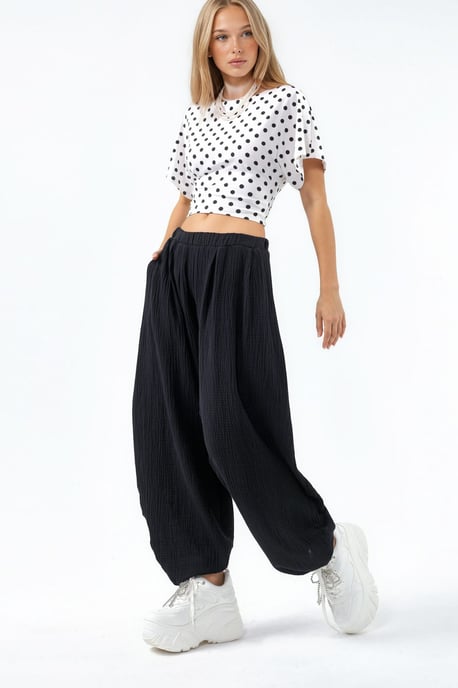 Hosen mit weitem Bein und elastischem Bund - Image 3