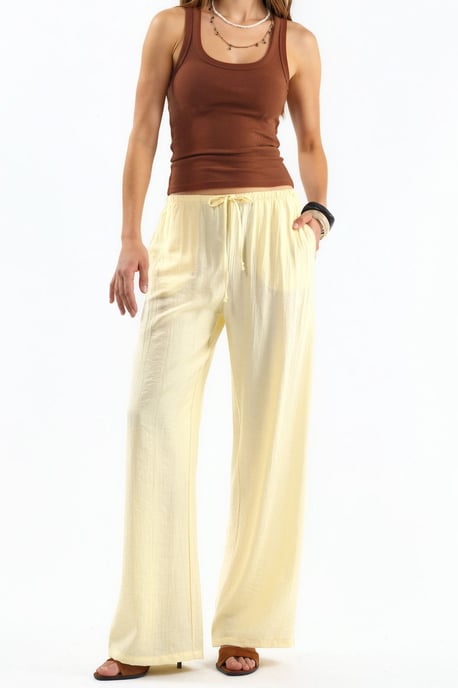 Damen weit geschnittene gewebte Hose - Image 1