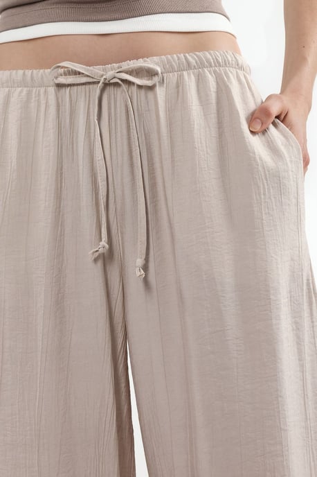 Damen Weitbeinige Gewebte Hosen - Image 3