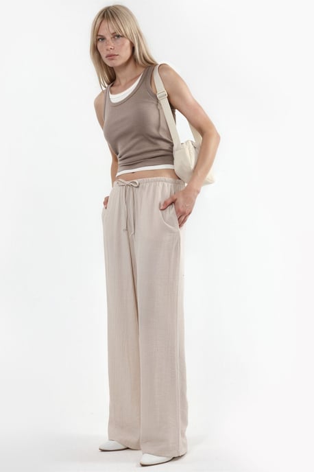 Damen Weitbeinige Gewebte Hosen - Image 5