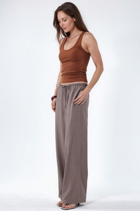 Damen weit geschnittene gewebte Hose - Image 3