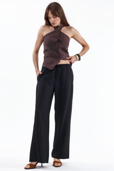 Damen Hosen mit weitem Bein aus Gewebe - Image 5