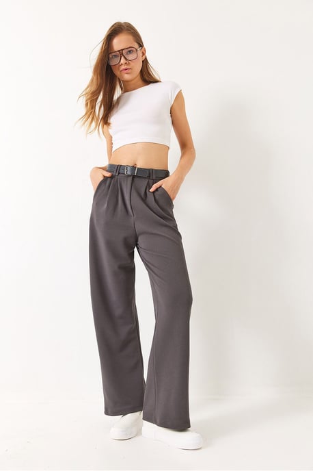 Bundfaltenweite Strickhose - Image 2
