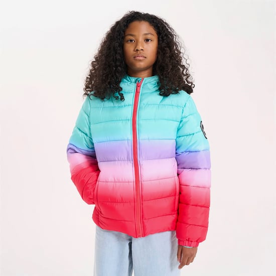 Mädchen Gestepptes Warmwetterjacke Kinder Pink Kapuzen Wintermantel - Image 3