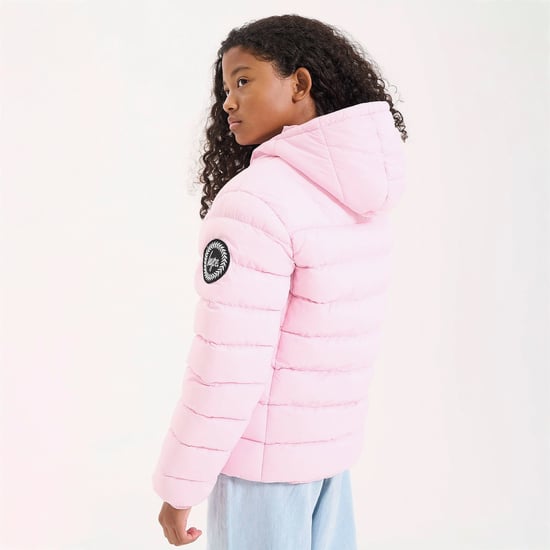 Mädchen Steppjacke Kinder Pink Kapuzengefütterte Warme Winterjacke - Image 4