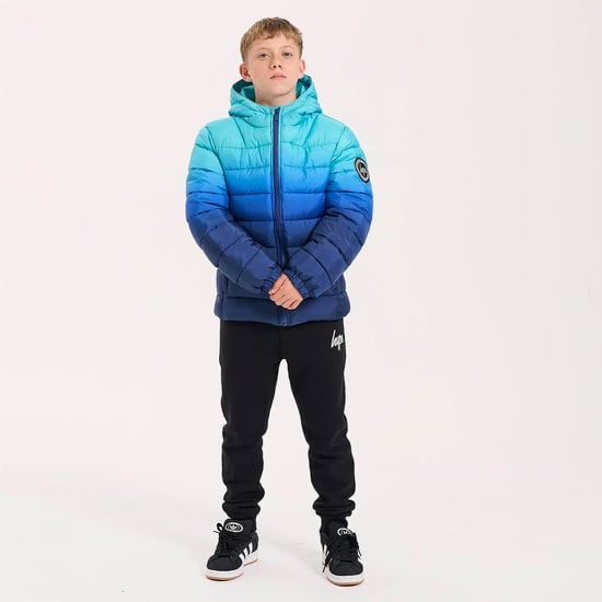 Jungen Steppjacke Kinder Blau-Ozean-Gradient Kapuzen Wärmender Mantel - Image 3