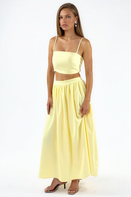 Tailliertes Langrock- und Crop-Top-Zweiteiler-Set mit Taschen - Image 5