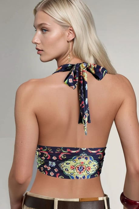 Musteriertes Rüschencrop-Top - Image 3