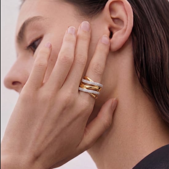 Luxenter-Ring aus brillantem Metall und Zirkonia-Legierung, gefertigt in 18-karat-Gelbgold - Ximara - Image 2