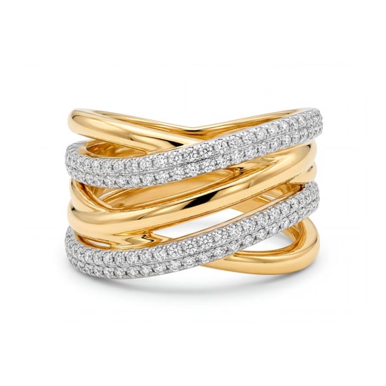 Luxenter-Ring aus brillantem Metall und Zirkonia-Legierung, gefertigt in 18-karat-Gelbgold - Ximara - Image 6