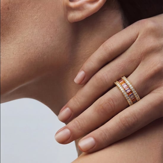 Luxenter-Ring aus Metalllegierung und mehrfarbigem Zirkonia, gefertigt in 18-karat-Gelbgold – Baldlal - Image 2