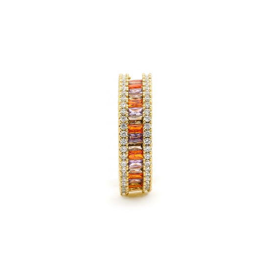 Luxenter-Ring aus Metalllegierung und mehrfarbigem Zirkonia, gefertigt in 18-karat-Gelbgold – Baldlal - Image 3
