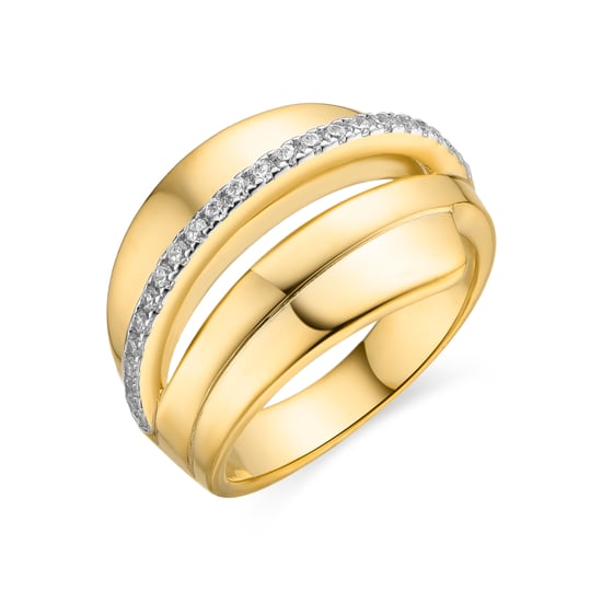 Luxenter Ring aus 925er Sterlingsilber und Zirkonia mit 18 Karat Gold-Finish – Makho - Image 1