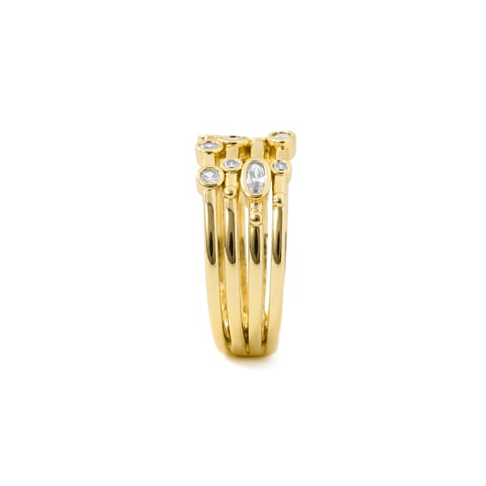 Luxenter-Ring aus brillantem Metall und Zirkonia-Legierung, gefertigt in 18-karat-Gelbgold – Ulethel - Image 3