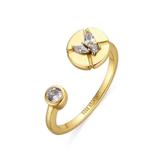 Luxenter Ring aus 925er Sterlingsilber mit Zirkonia, 18 Karat vergoldet – Ufore - Image 1